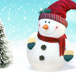 Julekalender, snømann og tre